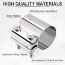 GaRhomxy 3 "Exhaust Clamp 304 Stainless Steel Heavy-Duty Lap Joint Band Clamp, Used for Mufflers, Catalytic Converters, Exhaust Pipes (2 Pack)