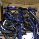 Medline Rollator Walker with Seat, Steel Rolling Walker with 6-inch Wheels Supports up to 350 lbs, Medical Walker, Blue