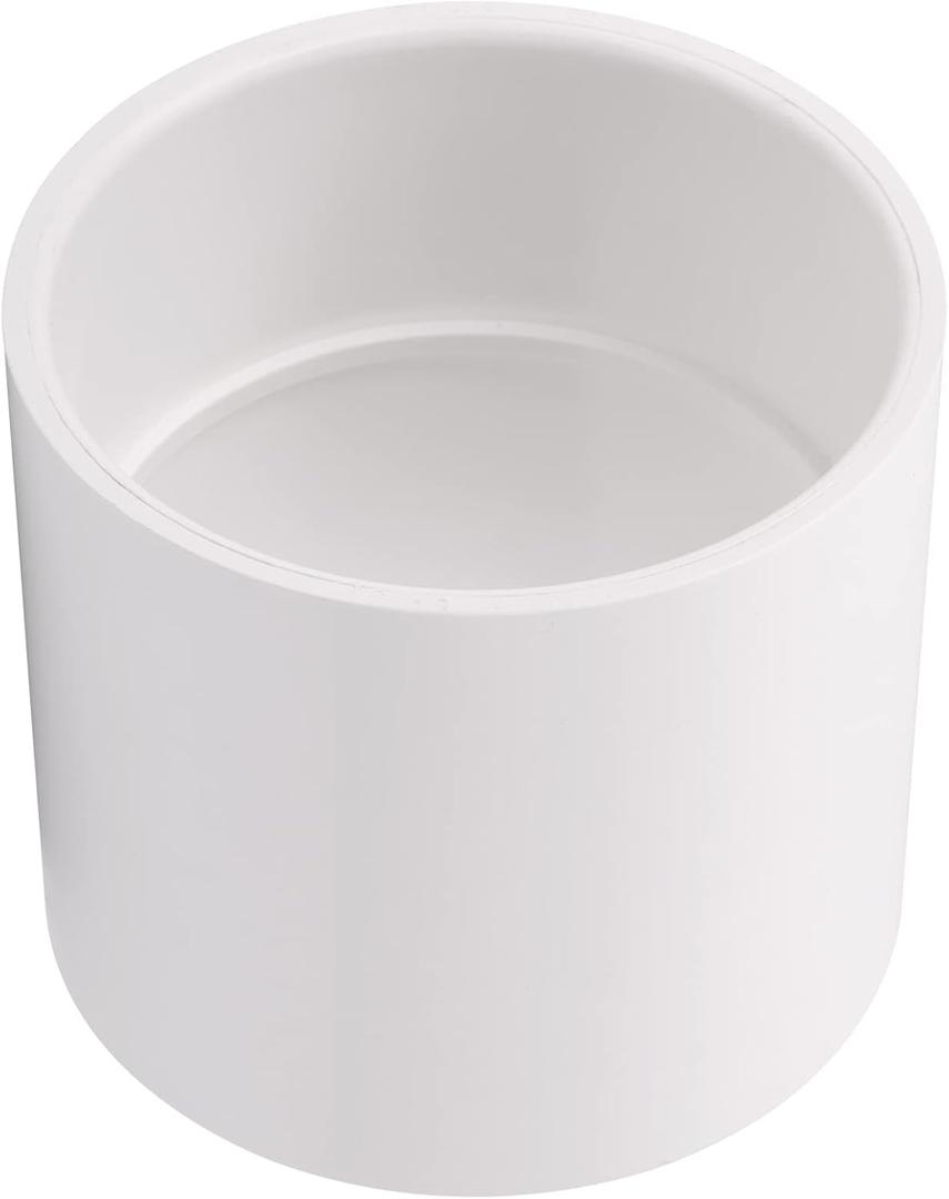 4" PVC Pipe Coupling Adapter Pipe Fittings (Socket x Socket) Contractor Pack Schedule 40 Heavy Duty 4 Inch PVC Slip Socket Connectors for DIY PVC Shelf Garden Support Structure, White