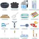 Kitten Starter Supplies Starter Kit, 20 pcs of Essentials, Including Bed, Carrier, Litter Mat, Box, Collar, Bowls and More, Perfect for New Cat Owner - Blue