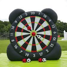 Inflatable Panda dartboard game set with sticky balls.