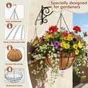 10 inch Metal Hanging Baskets For Plants Outdoor 4 Pack Round Metal Wire Hanging Basket Planter with Coco Fiber Liners Chain Round Wire Plant Holder for Garden, Patio, Deck, Porch Plants Flower Potsss