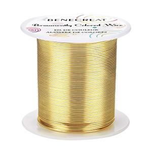 BENECREAT 20 Gauge 32 Yards Tarnish Resistant Gold Wire Jewelry Copper Wire Craft Beading Wire for Gem Wrapping Jewelry Craft Making, Halloween Model Making
