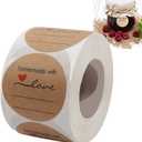 Jam and Jelly Jar Canning Labels for Mason Jars and More(2" Round 500/roll) with Lines for Writing- Jar Labels Jam, Jelly, and More