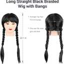 Black Costume Dress for Girls Cosplay Outfits Kids Halloween Party Dress with Accessories Family Party Dress (5-6 Years)