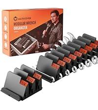 4 x 32 PCS Magnetic Wrench Organizer for Tool Drawer Storage, Black
