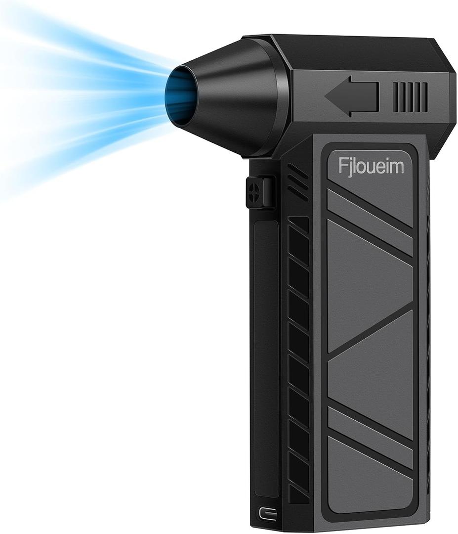 Compressed Air Duster, 130,000RPM Multi-Functional Electric Blower with 4-Speed Adjustable Settings for Dust Removal, Blowing & Suction Ideal for Cars, Computers, Keyboards, and OutdoorsBlack