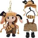 Handmade Crochet 15cm-17cm Doll Clothes Accessories with Shoes Set Outfits Compatible Cute Dress up 5.91-6.7inch Dolls for Women Kid Boys Girls (No Doll)(Crochet Cat Set)