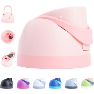 Premium Replacement Lid for Owala FreeSip, One Button Leakproof Top, Fits 16-40oz (16/24/32/40oz) Bottles, BPA-Free Durable Hinge Pink