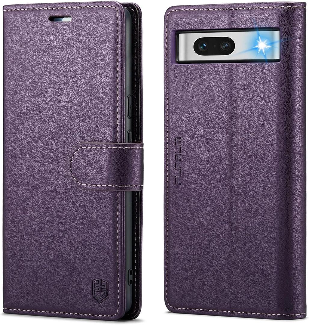 for Google Pixel 8a Wallet Case with RFID Blocking Credit Card Holder, PU Leather Folio Flip Kickstand Protective Shockproof Cover Women Men for Google Pixel 8a Phone case (Purple)