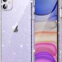 JETech Glitter Case for iPhone 11, 6.1-Inch, Bling Sparkle Shockproof Phone Bumper Cover, Cute Sparkly for Women and Girls (Clear)