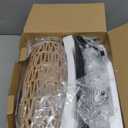 Floor Lamp for Living Room,Farmhouse Floor lamp,Modern Standing lamp with Hand-Worked Rattan Shade (Drum Rattan Shade Black Body Color-3 Color Bulb)