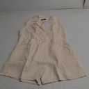 PRETTYGARDEN Women Summer 2 Piece Outfits 2025 Casual Lapel V Neck Button Down Vest Shorts Set Business Work Blazer Sets (X-Large, Beige)