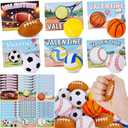 Tiaxidex Valentines Day Gifts for Kids, 36 PCS Sports Valentines Cards for Kids, 36 PCS Stress Balls, Classroom Prizes, Party Favors for Boys & Girls Classroom Gift Exchanges at School