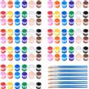 10 Pack Mini Acrylic Paint Set,12 Colors Acrylic Paints Strips for Kids&Adults Craft Paint,140 PCS Kids Painting Kit Container Strips Storage, Perfect for Home Birthday Classroom Party Favors