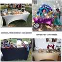 Encell Spandex Tablecloth Rectangular Fitted Tablecloth Protector for Party Banquet Weddings Cocktail Trade Show Blue 6ft