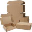BIOBROWN 7x5x2" Small Shipping Boxes 50 Pack, Corrugated Cardboard Mailer Boxes Bulk for Packaging Small Business Mailing Gift, Kraft Brown