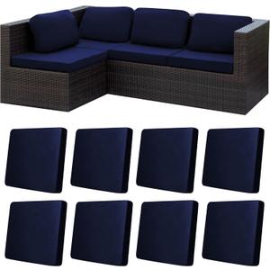 8Pcs Stretch Patio Cushion Covers,Outdoor Couch Covers Replacement,Outdoor Couch & Sofa Slipcovers,for Patio Furniture Cushion Covers,Washable Reusable urniture Protector (Navy Blue,Cover Only)