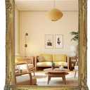 WRAPACK Vintage Vanity Mirror for Wall and Desk, Gold Makeup Mirror, Baroque Living Room Decor