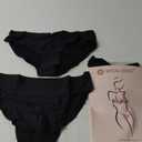 Wealurre Seamless Underwear Invisible Bikini No Show Nylon Spandex Women Panties (Large, Black)
