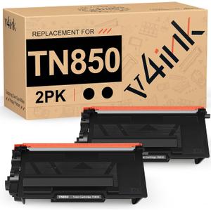 v4ink 2 Pack Compatible Toner Cartridge Replacement for Brother TN850 TN820 TN 850 to use with HLL6200DW HLL6200DWT HLL6250DW MFCL5800DW MFCL5900DW DCPL5500DN Series Printers , Enhanced Version