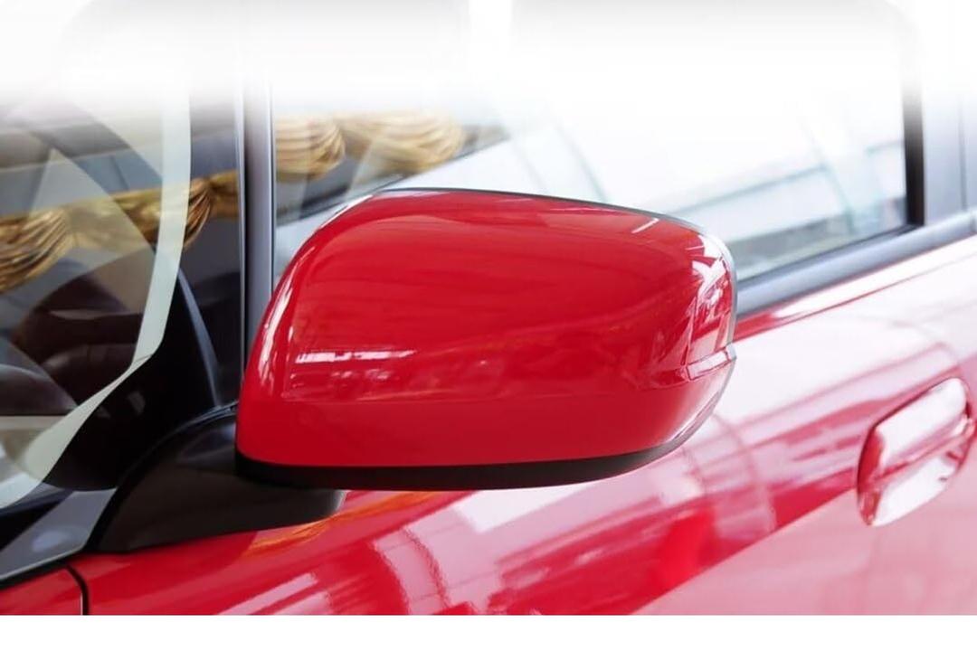 Car Door Rearview Mirror Cover Cap Housing Protective Cover For Exterior Mirrors Fit For Honda Fit Jazz 2009 2010 2011 2012 2013, Red, Right Passenger Side