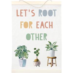 LKETW Boho Inspirational Poster Hanger Frame 12x16 Inch, Let's Root for Each Other Motivational Wall Art Posters for Kids Room, Inspirational Hanging Banner Decor for Playroom Homeschool Classroom