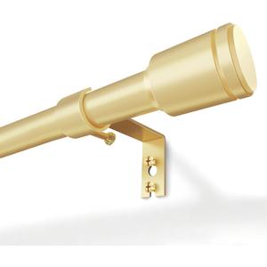 5/8 Diameter Curtain Rods 30-45 Inch, for 30-39 Inch Windows, Adjustable Splicing Gold Curtain Rods for Windows with Brackets, Window Rod Long Small Curtains Rod