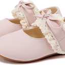 BMCiTYBM Toddler Girls Dress Walking Shoes Knitting Mary Jane Flats Ballet Party (3-pink)