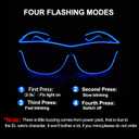 YouRfocus Wireless Led Light up Glasses Glow in the Dark for Rave Party, EDM (Blue)