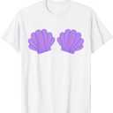 Mermaid Purple Seashell Bra Cartoon Graphic Costume T-Shirt L