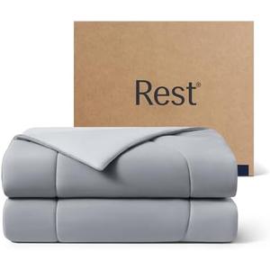 REST® Evercool® Cooling Comforter, Full/Queen, Blanket for Hot Sleepers, All Season Bedding to Keep Cool for Night Sweats, Breathable Lightweight Blanket, 90"x90" Inches, Cool Gray REST® Evercool® Cooling Comforter, Full/Queen, Blanket for Hot Sleepers, All Season Bedding to Keep Cool for Night Sweats, Breathable Lightweight Blanket, 90"x90" Inches, Cool Gray