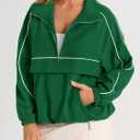 Fisoew Quarter Zip Pullover Women UPF 50+ Lightweight Windbreaker Jacket Running Hiking Outdoor Pullover with Pocket Large