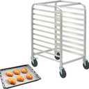 VEVOR 10-Tier Bun Pan Rack, Aluminum Racking Trolley Storage with Brake Wheels, Commercial Bakery Racks for Half & Full Sheet, Speed Rack For Kitchen Home, Bread Baking Equipment, 26"L x 20.3"W x 39"H