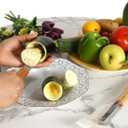 Stuffed Vegetable Corer Tool Zucchini, Eggplant & Pepper Corer, Apple Seed Remover, Stainless Steel Blade, Easy & Safe Wooden Handle