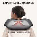 Nekteck Shiatsu Neck Massager with Heat for Pain Relief Deep Tissue, 2026 Upgraded 3D Back Shoulder Kneading Massage Pillow, Body Muscle Relaxation Tool Gifts for Him Her Mom Dad, Gray (NOT Cordless)