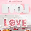 CRCZK Light UP Valentine's Day Wooden Love Sign, Valentines Day Love Letters Table Centerpieces, Sturdy Galentine's Day LOVE Sign, Valentine Decorations for Home Shelf Mantel Fireplace Tabletop, Party Supply