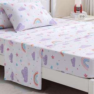 Kids Twin Size Sheets Set - Soft Microfiber Bed Sheets 3 Pieces - Deep Pocket Wrinkle Free, Rainbow Printed Bedding Sets Breathable for Girls Teens Toddlers (Fantasy)