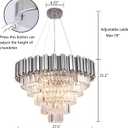 Modern Crystal Chandelier Lighting Chrome 5-Tier Chandeliers 9 Light Contemporary Ceiling Light Fixture for Dining Room Foyer Kitchen Living Room 27.5"