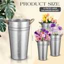 Bokon 12 Pcs 12 Inch Flower Buckets Bulk Wedding Bar Supplies Galvanized Large Farmhouse Metal Vase for Cut Flower with Handle Planter Sparkler Tin Holder French Centerpiece Florist Rustic Pail