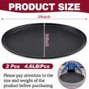2 Pcs Large Restaurant Serving Trays 24" x 29" Oval Plastic Food Serving Tray Non Slip Rubber Lined Black Serving Tray for Cafeteria (2)