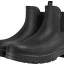 Short Rain Boots for Women Waterproof Ankle Womens Rubber Garden Rainboots for Mud Barn Gardening Yard Farm Work (9 Wide, Black)
