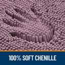 OLANLY Small Bathroom Rugs 24x16, Extra Soft Absorbent Chenille Bath Rugs, Rubber Backing Quick Dry, Machine Washable Bath Mats for Bathroom Floor, Tub and Shower, Home Decor Accessories, Deep Plum
