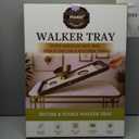 Walker Tray for Folding Walker with Cup Holders, Non-Slip Mat & Bag - Adjustable Universal Plastic Food Table for Seniors - Detachable Guardian Accessories - Removable Walker Trays for rolling walker