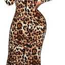 Women's Long Sleeve Bodycon Dress - Midi Casual Club Party Long Fitted Tight Fall Dresses, S 