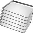BIEAMA 6 Pack Half Size Baking Sheet Pan Aluminum Commercial Pan for Oven Freezer Bakery Hotel Restaurant 18" 13"