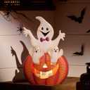 2 x TERESA'S COLLECTIONS Halloween Decorations LED Jack-O-Lantern Pumpkin Lantern Battery Operated,Cute Spooky Orange Metal Lantern with Candle for Home,Yard,Table Top,Trick Or Treat,Gifts for Party (Medium)