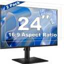2 Pack 24 Inch Computer Screen Protector Film, Anti Glare & Blue Light Blocker with Transparent Filter Shield for Eye Protection, Compatible with 16:9 Widescreen Monitors from Dell, HP, LG, and More