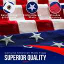 2X3 American Flag for Outside | American Flag Made in USA Heavy Duty American Flags for Outside 2X3 with Embroidered Stars and Sewn Stripes - All Weather US