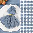 100 Pack Dusty Blue Cheesecloth Napkins 20"x20" Boho Washable Cloth Napkins Set of 100 Wrinkled Cheese Cloth Napkins Gauze Dinner Table Napkin for Wedding Party Baby Shower Birthday Decor